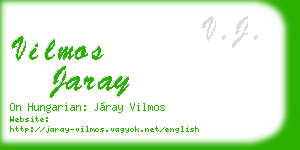 vilmos jaray business card